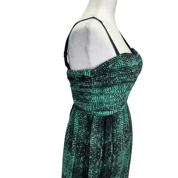 NWT Moulinette Soeurs Vernalis Maxi Dress Strapless Green Black Size 0 - Picture 4 of 11